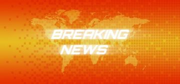 Imagen con el texto "Breaking News" que pretende imitar la estética e impacto de las clásicas cabeceras que se utilizan para resaltar las noticias más impactantes del día. Las letras son blancas y tienen un efecto de destello difuminado de forma horizontal. El fondo es un mapamundi en proyección de Mercator con un efecto cuadrícula superpuesto, ambos afectados por un degradado de color que va desde un naranja dorado en el centro a un naranja sanguina intenso en los bordes superior e inferior.