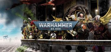 Imagen de los diferentes primarcas de los capítulos de marines espaciales de Warhammer 40000, durante la época de la Gran Cruzada. Los 18 se encuentran en un gran balcón, ataviados con sus armaduas características, mientras al fondo se ven enormes formaciones de tropas y titanes.