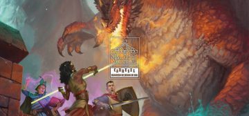 Dibujo de los personajes clásicos de la serie Dragones y Mazmorras (mago, acróbata y caballero), enfrentándose a un dragón rojo en las almenas de un castillo. Una típica situación de "qué haces ahora?" de los juegos de rol. En el centro sobre la el dibujo está el logo de la iniciativa Carrusel: un rectángulo vertical con un tiovivo de feria coronado por un dado de 20 caras, cuyas monturas son una imagen de Cthulhu, un caballero armado a caballo y una armadura de combate tecnológica. Bajo el tiovivo aparecen las letras grandes CARRUSEL ondulando arriba y abajo, y bajo esas, ocupando el mismo ancho, BLOGUERO DE JUEGOS DE ROL.